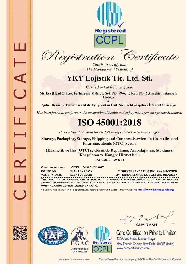 ISO 45001 sertifikası